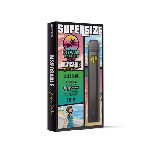 Green Crack Delta 8 THC Vape Pen - Disposable - Miami High - 1800MG - Thumbnail 2