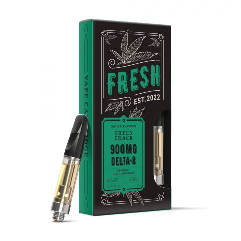 Green Crack Vape Cartridge - Delta 8 THC - Fresh - 900MG - Thumbnail 1