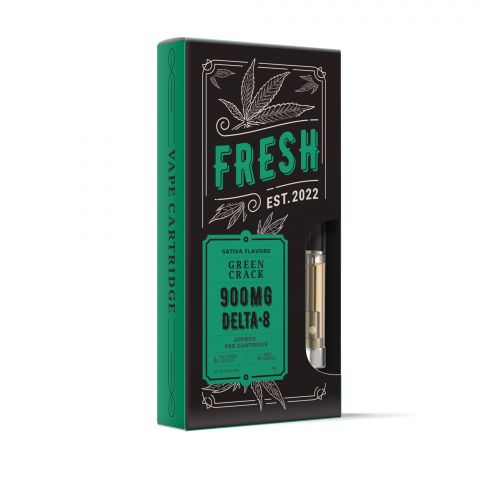 Green Crack Vape Cartridge - Delta 8 THC - Fresh - 900MG - 2