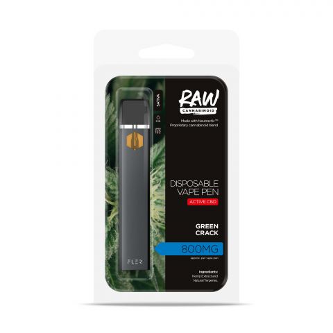 Green Crack Vape Pen - Active CBD - Disposable - Raw - 800mg - Thumbnail 2