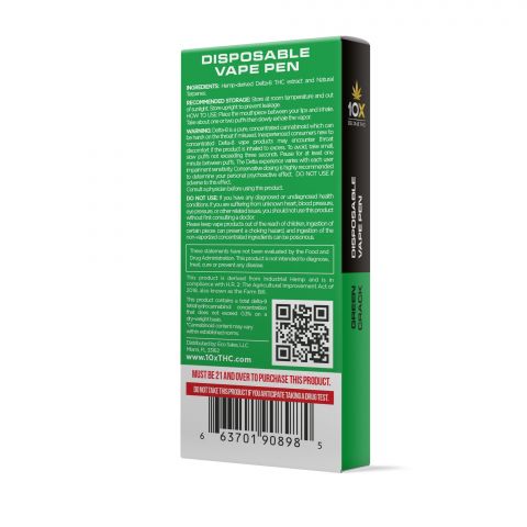 Green Crack Vape Pen - Delta 8 THC - Disposable - 10X - 920mg - 3