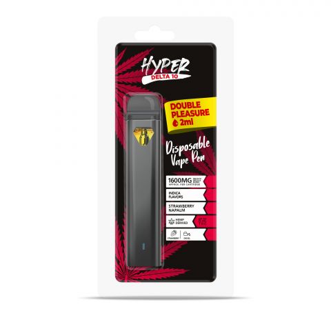 1600mg D10, D8 Vape Pen - Strawberry Napalm - Indica - 2ml - Hyper - Thumbnail 2