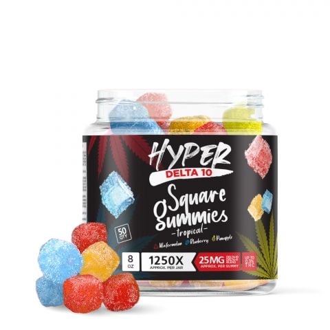 Hyper Delta-10 Square Gummies - Tropical - 1250X - Thumbnail 1
