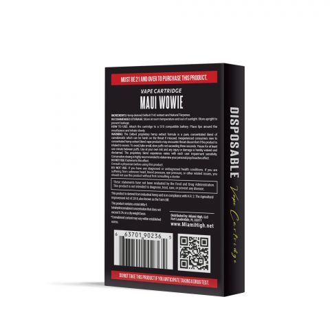 Maui Wowie Cartridge - Delta 8 THC - Miami High - 900MG - Thumbnail 4