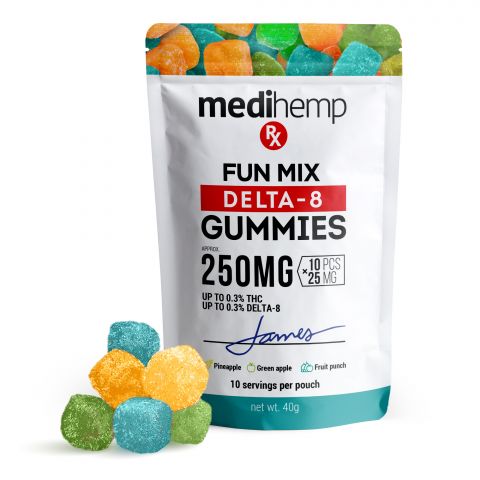 MediHemp RX Delta-8 THC Gummies - Fun Mix - 250X - 1