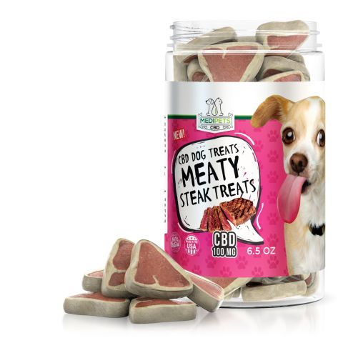 CBD Dog Treats - Meaty Steak Treats - 100mg - MediPets - Thumbnail 1