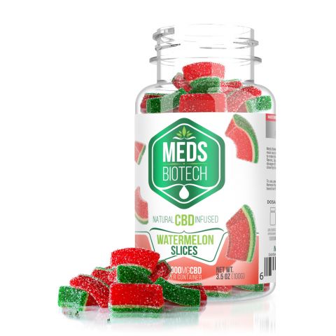 Meds Biotech Gummies - CBD Infused Watermelon Slices - 1