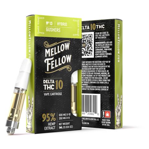 Mellow Fellow Delta-10 THC Vape Cartridge - Gushers (Hybrid) - 950MG