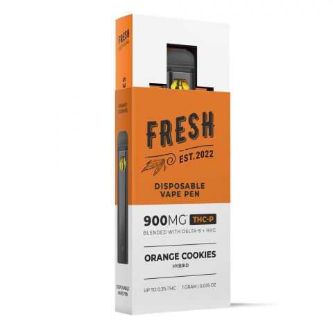 900mg THCP, D8, HHC Vape Pen - Orange Cookies - Hybrid - 1ml - Fresh - 2