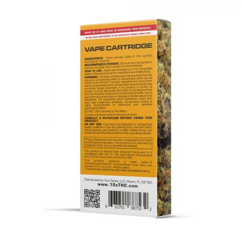 900mg D8 Vape Cart - Pineapple Express - Hybrid - 1ml - 10X - Thumbnail 3