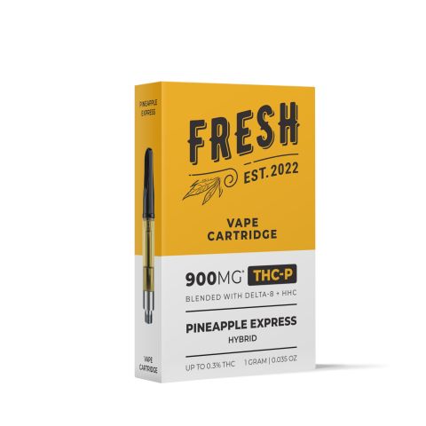 900mg THCP, D8, HHC Vape Cart - Pineapple Express - Hybrid - 1ml - Fresh - Thumbnail 3