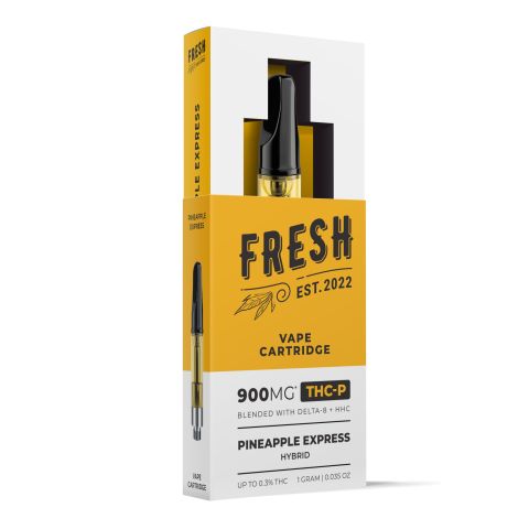 900mg THCP, D8, HHC Vape Cart - Pineapple Express - Hybrid - 1ml - Fresh - Thumbnail 2