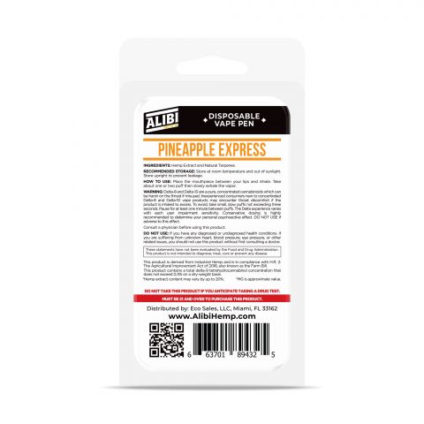 Pineapple Express Delta 10 THC Vape Pen - Disposable - Alibi - 700mg - Thumbnail 3