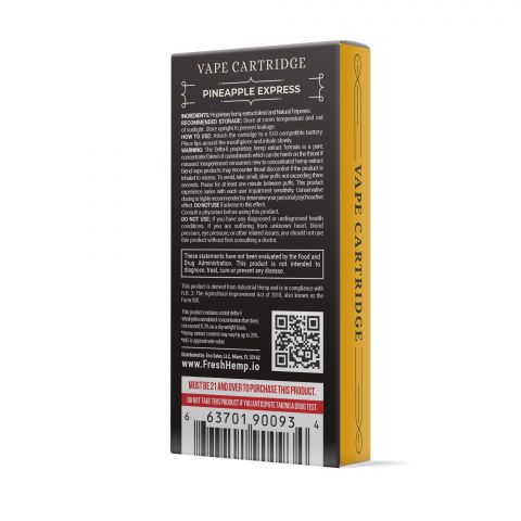 Pineapple Express Vape Cartridge - Delta 8 THC - Fresh - 900MG - Thumbnail 3