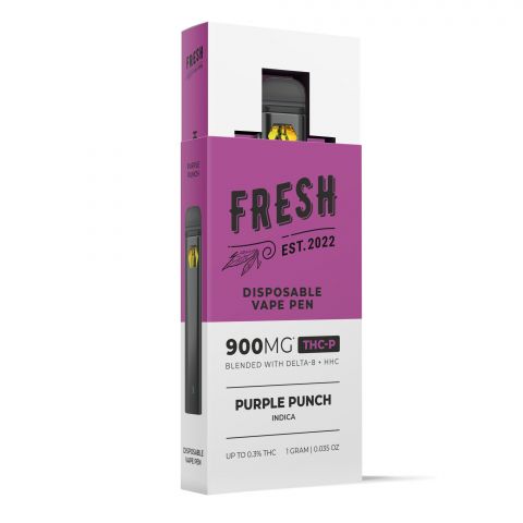 900mg THCP, D8, HHC Vape Pen - Purple Punch - Indica - 1ml - Fresh - 2