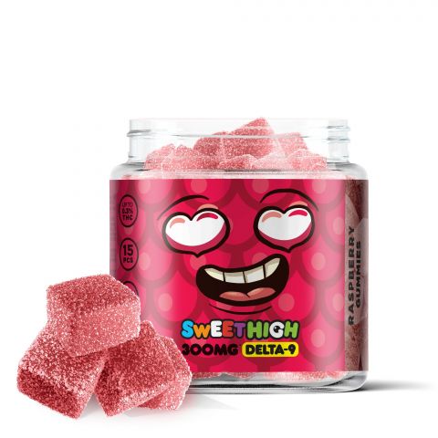 Raspberry Gummies - Delta 9 - Sour High - 300mg - Thumbnail 1