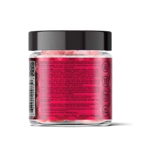 Raspberry Gummies - Delta 9 - Sour High - 300mg - 4