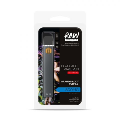 Raw Cannabinoid Neutractiv Active CBD Disposable Vape Pen - Granddaddy Purple - 800MG - Thumbnail 2