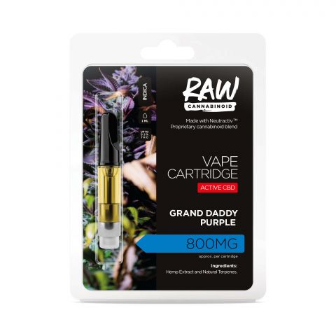 Raw Cannabinoid Neutractiv Active CBD Vape Cartridge - Granddaddy Purple - 800MG - Thumbnail 2