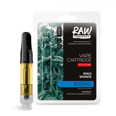 Raw Cannabinoid Neutractiv Active CBD Vape Cartridge - Maui Wowie - 800mg - 1
