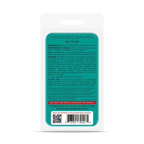 Raw Cannabinoid Neutractiv ™ Active CBD Disposable Vape Pen - Zkittles - 800MG - Thumbnail 3