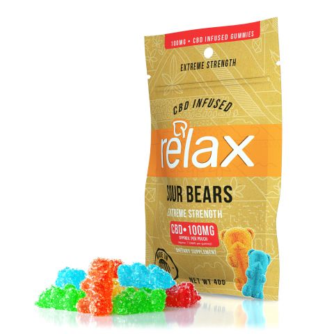 Relax Gummies - CBD Infused Sour Bears - 100mg - 1