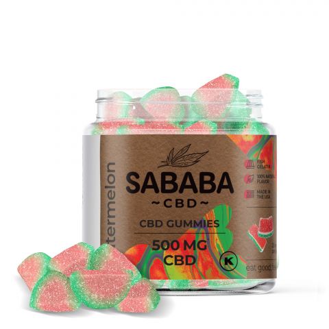 Sababa CBD Isolate Gummies - Watermelon - 500MG - Thumbnail 1
