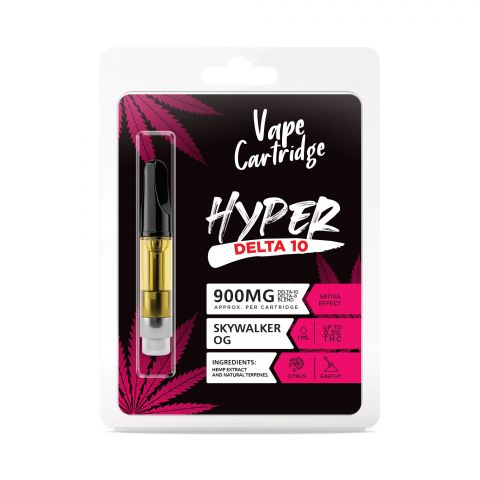 900mg D10, D8 Vape Cart - Skywalker OG - Sativa - 1ml - Hyper - Thumbnail 2