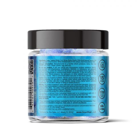 Sour Blue Raspberry Gummies - Delta 9 - Sour High - 300mg - Thumbnail 4