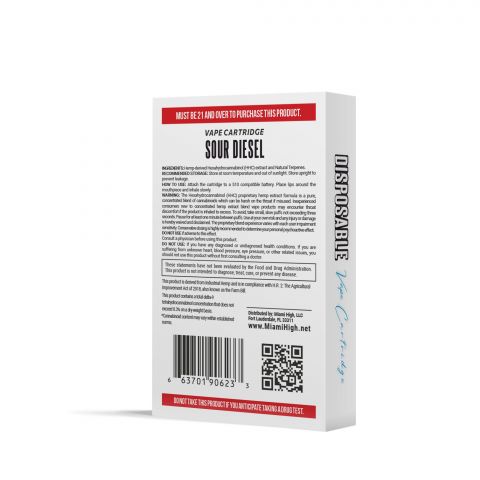 Sour Diesel Cartridge - HHC - Miami High - 900MG - Thumbnail 4