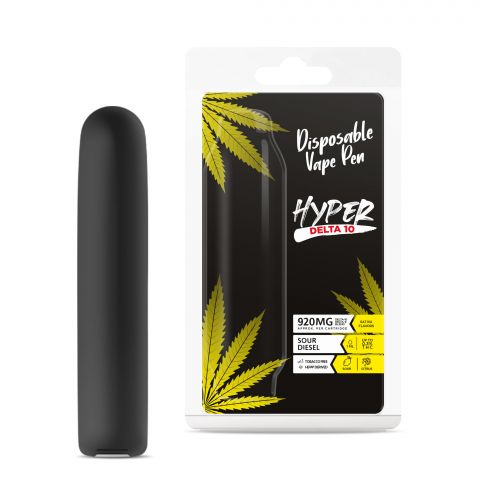 920mg D10, D8 Vape Pen - Sour Diesel - Sativa - 1ml - Hyper - Thumbnail 1