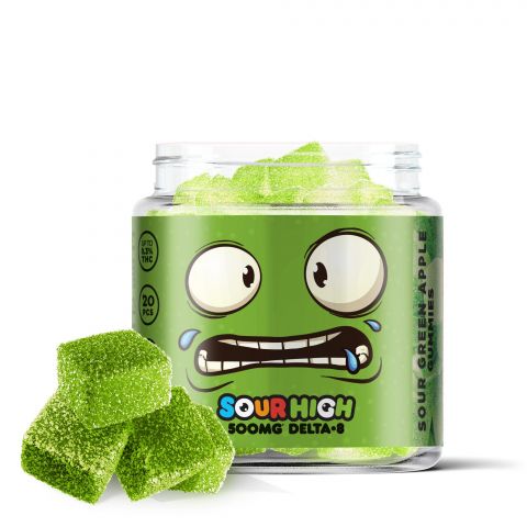 Sour Green Apple Gummies - Delta 8 - Sour High - 500mg - Thumbnail 1