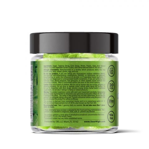 Sour Green Apple Gummies - Delta 8 - Sour High - 500mg - Thumbnail 4