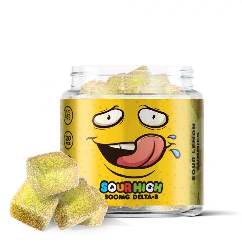 Sour Lemon Gummies - Delta 8 - Sour High - 500mg - Thumbnail 1