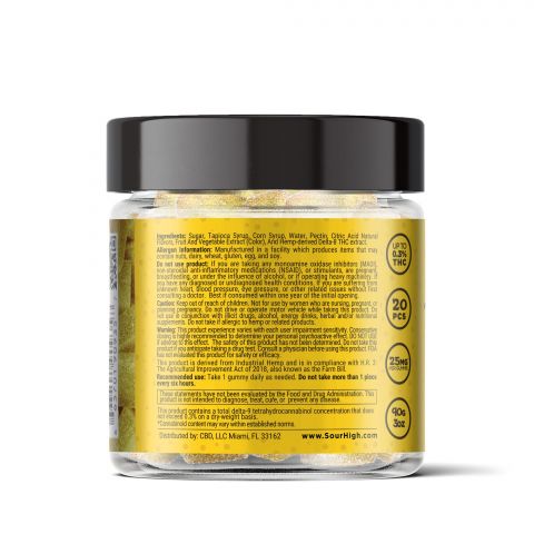 Sour Lemon Gummies - Delta 8 - Sour High - 500mg - Thumbnail 4