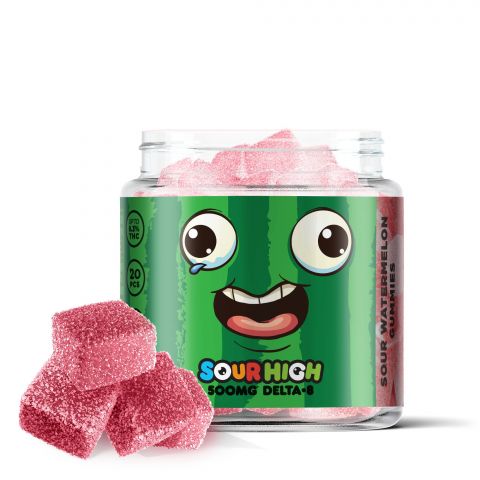 Sour Watermelon Gummies - Delta 8 - Sour High - 500mg - 1
