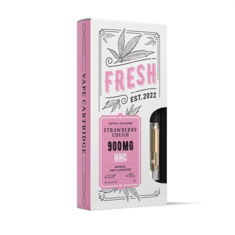 900mg HHC Vape Cart - Strawberry Cough - Sativa - 1ml - Fresh - Thumbnail 2