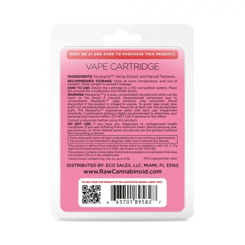 Strawberry Cough Cartridge - Active CBD - Raw - 800mg - Thumbnail 3
