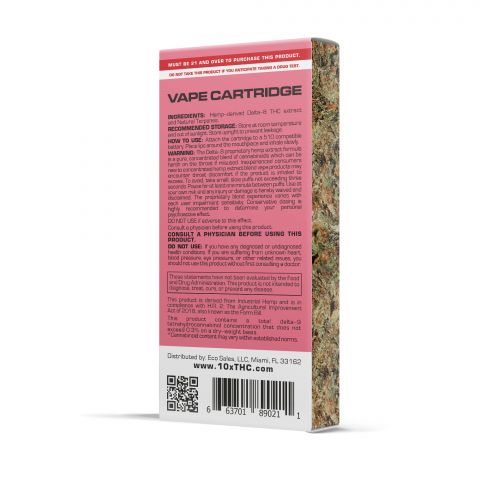 900mg D8 Vape Cart - Strawberry Cough - Sativa - 1ml - 10X - Thumbnail 3