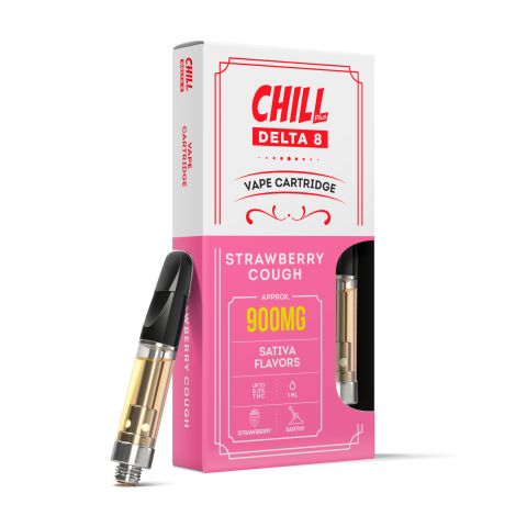 Strawberry Cough Cartridge - Delta 8 THC - Chill Plus - 900mg (1ml) - Thumbnail 1
