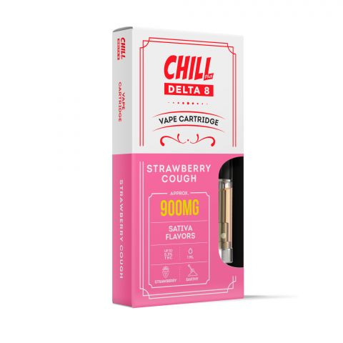 Strawberry Cough Cartridge - Delta 8 THC - Chill Plus - 900mg (1ml) - Thumbnail 2