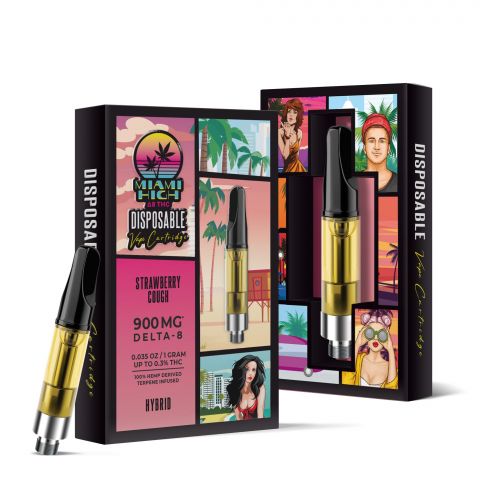 Strawberry Cough Cartridge - Delta 8 THC - Miami High - 900MG - 1