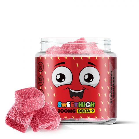 Strawberry Gummies - Delta 9 - Sour High - 300mg - Thumbnail 1