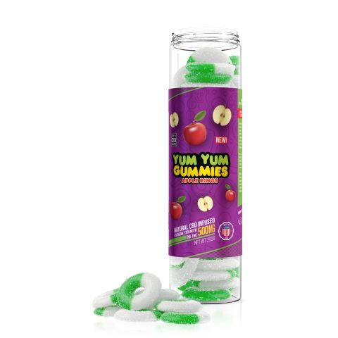 Yum Yum Gummies 500mg - CBD Infused Apple Rings - Thumbnail 1