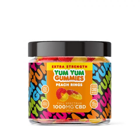 Yum Yum Gummies - CBD Full Spectrum Extra Strength Peach Rings - 1000MG - Thumbnail 2