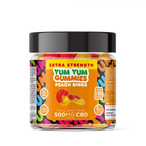 Yum Yum Gummies - CBD Full Spectrum Extra Strength Peach Rings - 500MG - Thumbnail 2