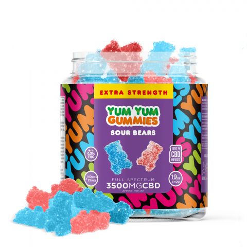 Yum Yum Gummies - CBD Full Spectrum Extra Strength Sour Bears - 3500MG - 1