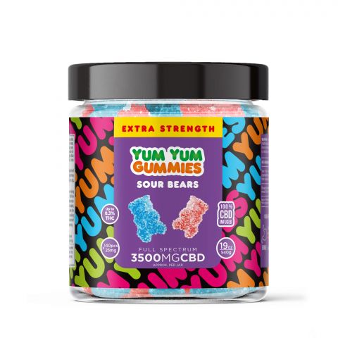 Yum Yum Gummies - CBD Full Spectrum Extra Strength Sour Bears - 3500MG - Thumbnail 2