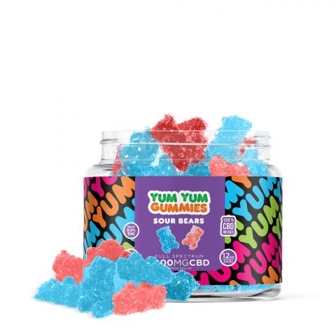 Yum Yum Gummies - CBD Full Spectrum Sour Bears - 1000MG - 1