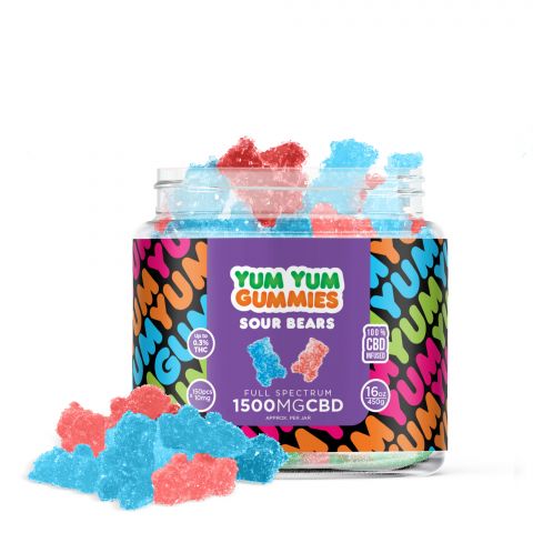 Yum Yum Gummies - CBD Full Spectrum Sour Bears - 1500MG - 1